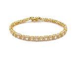 Ashley Gold Sterling Silver Gold Plated Antique Style Tennis Bracelet