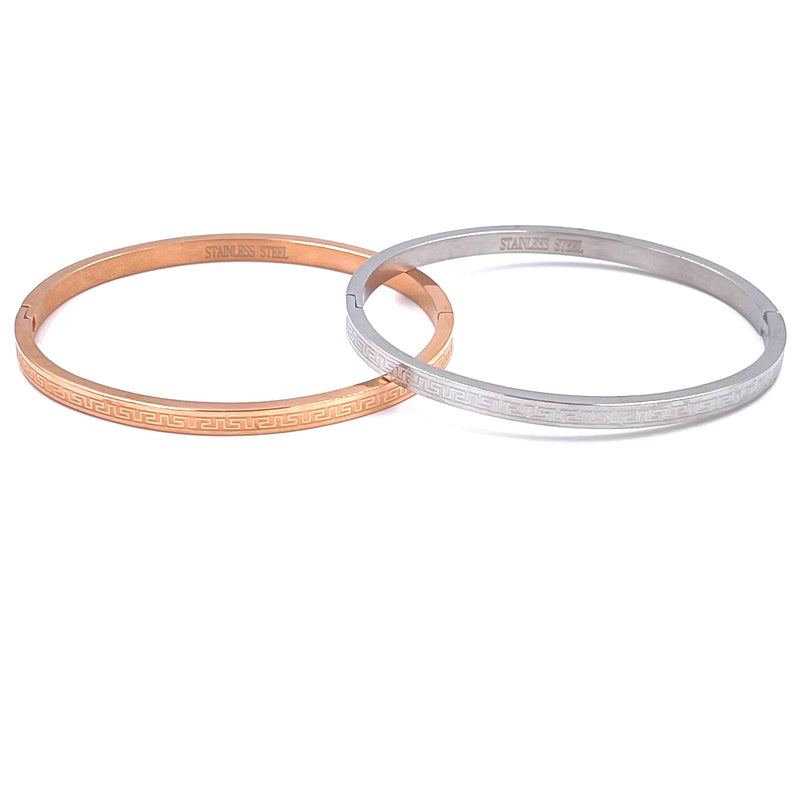 Ashley Gold Stainless Steel Design Bangle Bracelet