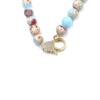 Ashley Gold Precious Beaded CZ Gold Plated Clasp Necklace