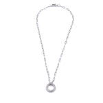 Ashley Gold Stainless Steel CZ Circle Lock Necklace