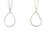 Ashley Gold Stainless Steel CZ Tear Drop Pendant Necklace