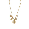 Ashley Gold Stainless Steel Gold Plated Starburst 5 Charm Necklace