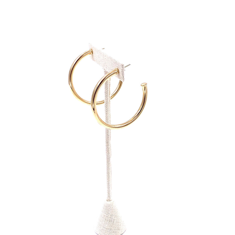 Ashley Gold Stainless Steel Gold Plated Open End Lightweight Hoops