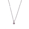 Ashley Gold Stainless Steel CZ Tear Drop Charm Necklace