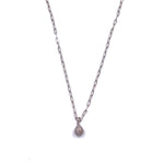 Ashley Gold Stainless Steel CZ Tear Drop Charm Necklace